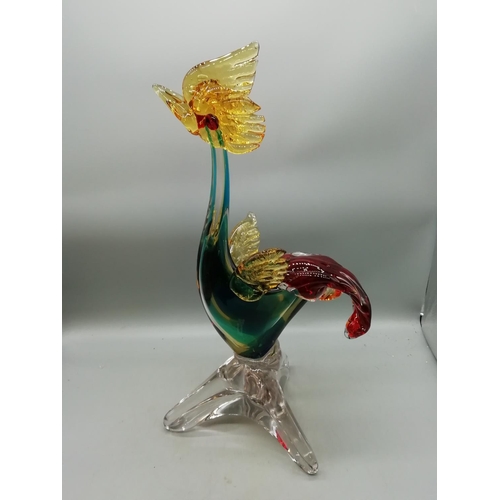 42 - Murano Glass Cockeral. 45cm High.