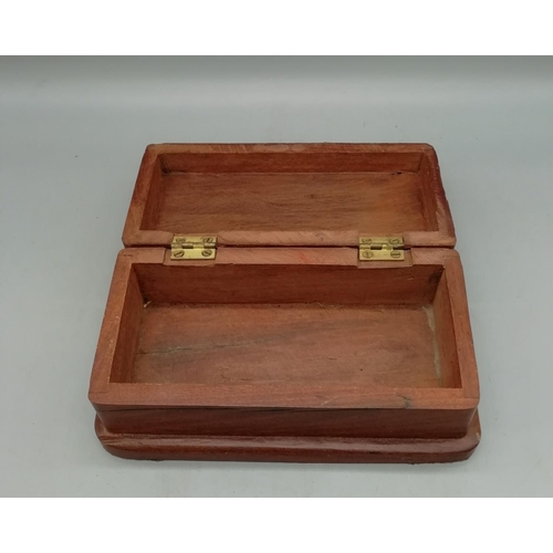 432 - Wooden Jewellery Box. 22cm x 12cm.