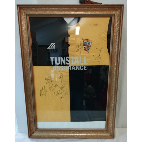 45 - Framed and Glazed Port Vale FC Signed Shirt. This Lot is Collection Only.