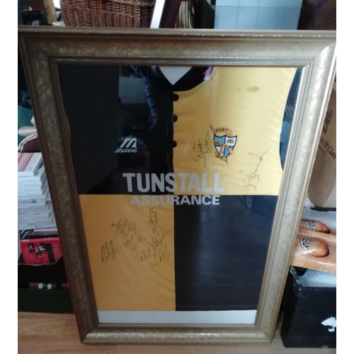 45 - Framed and Glazed Port Vale FC Signed Shirt. This Lot is Collection Only.