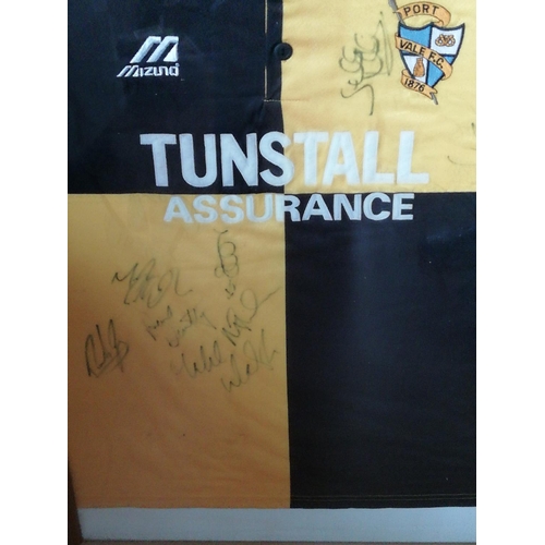 45 - Framed and Glazed Port Vale FC Signed Shirt. This Lot is Collection Only.