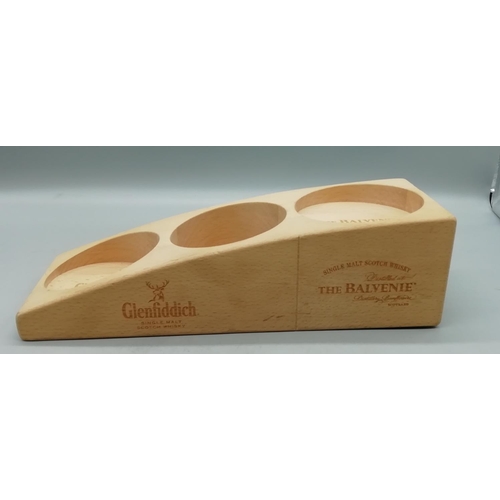 450 - Glenfiddich/The Balvenie Wooden Stand for 3 Bottles.