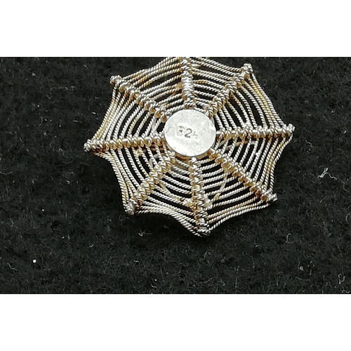 457 - 925 Silver Spider's Web Pendant.