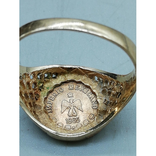 466 - Mexican Coin Ring. 3.1gm