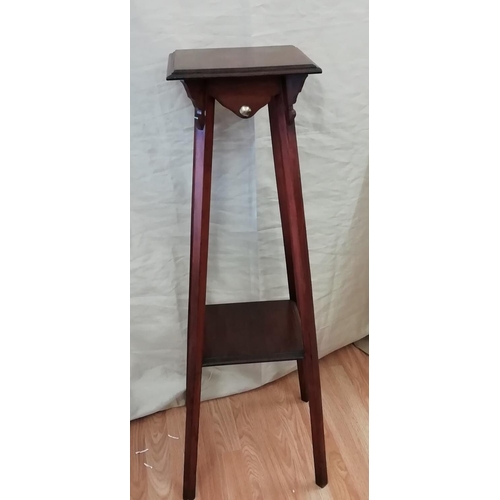 49 - Large 105cm High Wooden Hall Jardiniere Stand. This Lot is Collection Only.