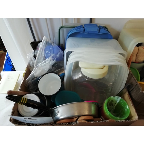 502 - 2 x Boxes of Camping Gear including Gas Light & Stoves, Windbreak, Storage Containers, etc.