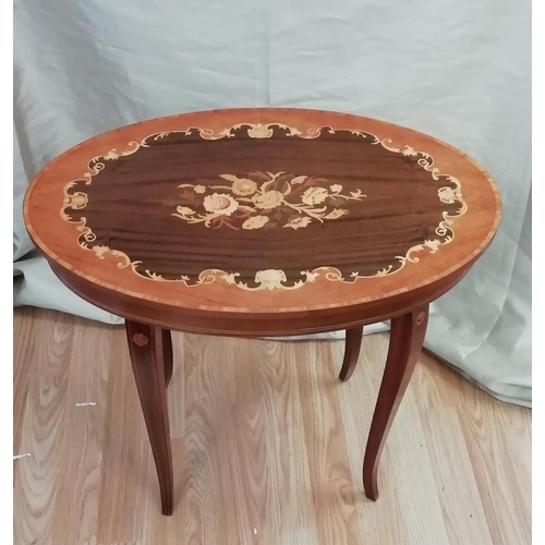 53 - Italian Inlaid Musical Table. This Lot is Collection Only.