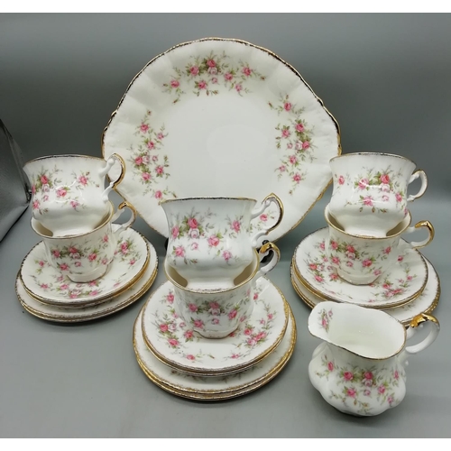 551 - Paragon Bread & Butter Plate, Trios (6) plus Cream Jug in the 'Victoriana Rose' Pattern.