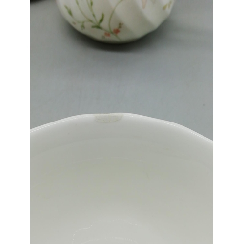 555 - Wedgwood Serving Plate, Trios (6), Milk Jug and Sugar Bowl. Repair to Sugar Bowl in the 'Campion' Pa... 