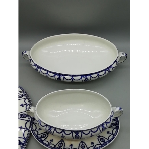 581 - Antique Wedgwood & Co Blue and White Tureens (2)