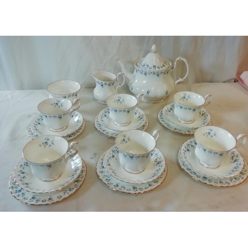 61 - Royal Albert 21 Piece Tea Set in the 'Memory Lane' Pattern. Best Quality.