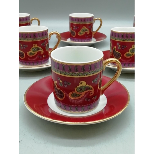 62 - Debenhams 12 Piece Coffee Set in the 'Plantation' Pattern. A/F - Small chip to 1 cup.