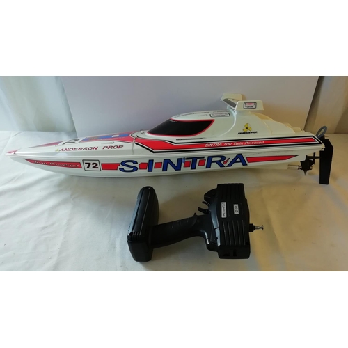 674 - Sintra Anderson Prop Twin Powered Remote Control Boat. Untested. No Batteries