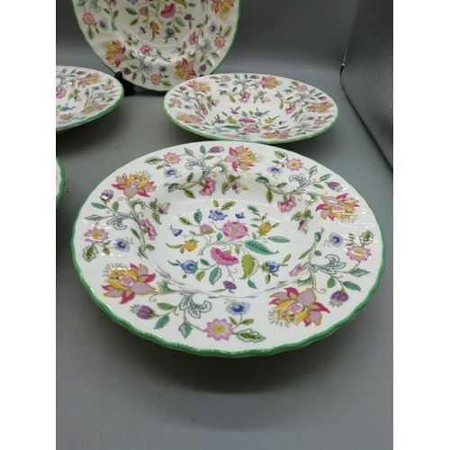 79 - Minton 21 cm Dessert Bowls in the 'Haddon Hall' Pattern. (5)