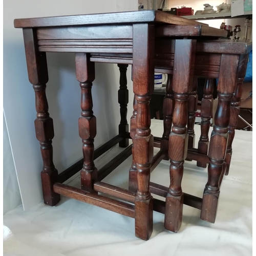 200A - Nest of 3 Dark Wood Tables. This Lot is Collection Only.