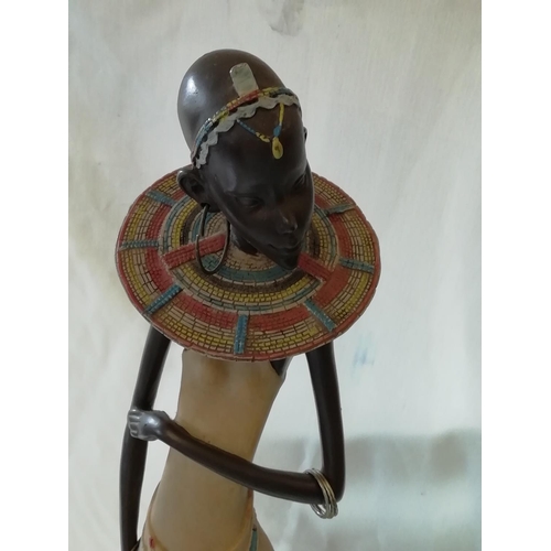 160A - Masai Woman Figure. 56cm High. Nibble to Base.