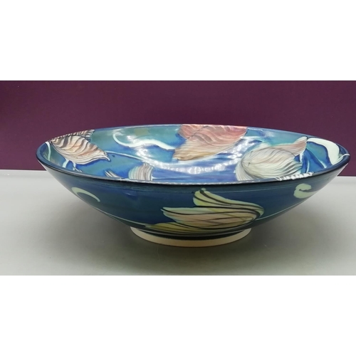 147 - Gwili Studio Pottery Fruit Bowl by Pru Green c1980s. 27cm Diameter.