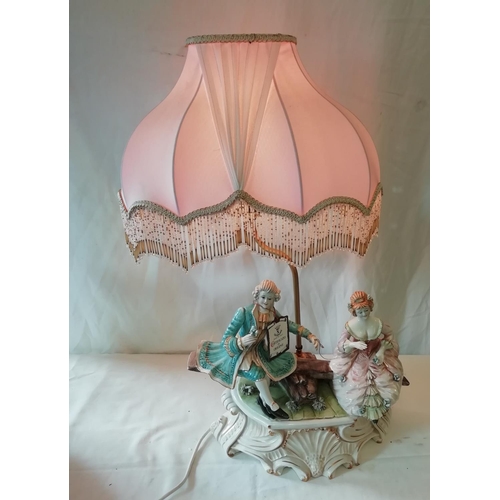 462 - Large Capodimonte Figural Table Lamp. This Lot is Collection Only.