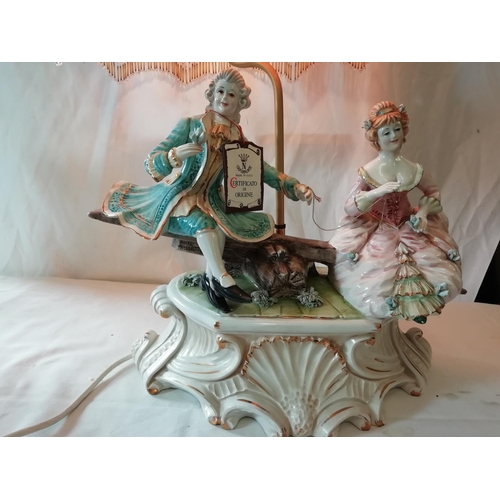 462 - Large Capodimonte Figural Table Lamp. This Lot is Collection Only.