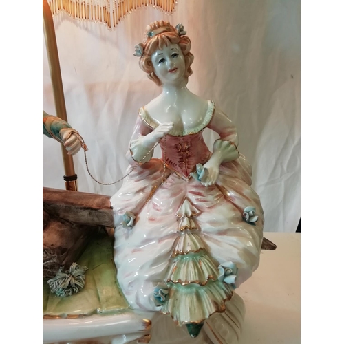 462 - Large Capodimonte Figural Table Lamp. This Lot is Collection Only.