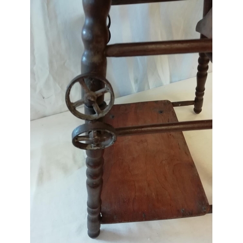 1 - Antique Dolls Metamorphic High Chair. Made in France.