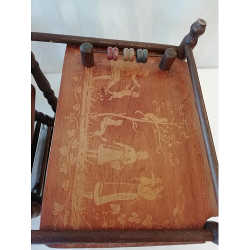 1 - Antique Dolls Metamorphic High Chair. Made in France.