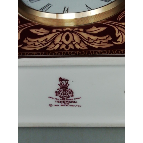 103 - Royal Doulton 'Tennyson' Mantle Clock. 12cm High.