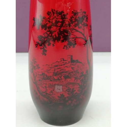 117 - Royal Doulton 15cm Flambe Vase 'Woodcut'.