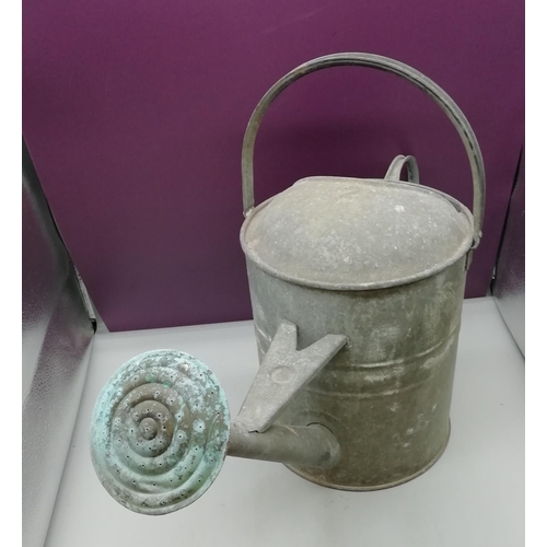 126 - Vintage Galvanised Watering Can and Rose.