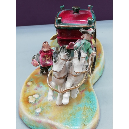 140 - EDAC Paris Horse and Carriage Figure. 20cm Long, 8cm High