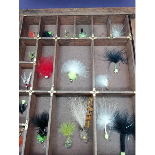 164 - Wooden Drawer with Display Flies.