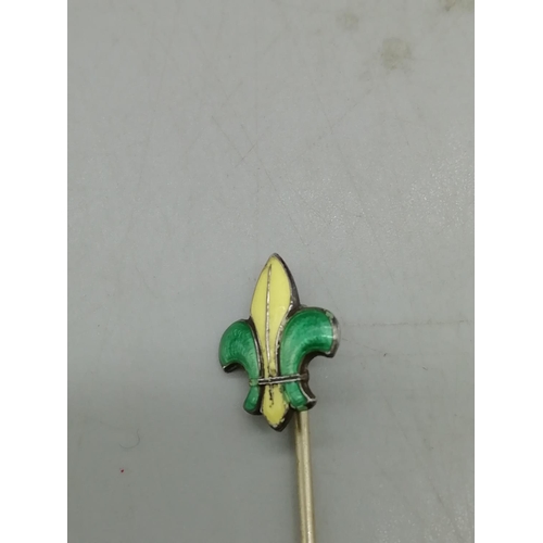 170A - Silver and Enamel Plume of Feathers Tie Pin.