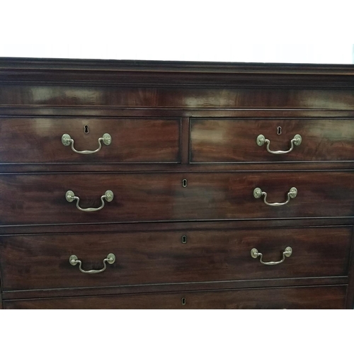 172 - George III Mahogany Chest on Chest with Brass Handles, Standing on Bracket Feet. Collection Only.