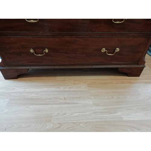 172 - George III Mahogany Chest on Chest with Brass Handles, Standing on Bracket Feet. Collection Only.