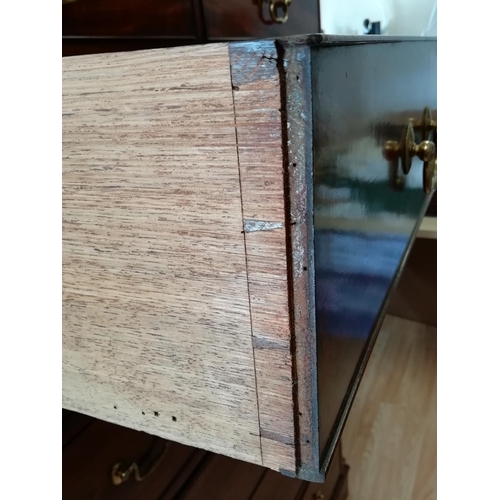 172 - George III Mahogany Chest on Chest with Brass Handles, Standing on Bracket Feet. Collection Only.