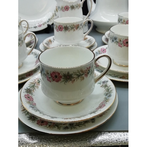 185 - Paragon 22 Piece Tea Set in the 'Belinda' Pattern. Hairline to Sugar Bowl.