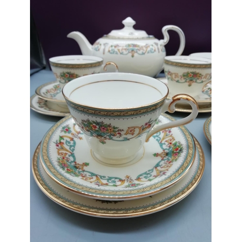 2 - Aynsley 14 Piece Part Tea Set in the 'Henley' Pattern.