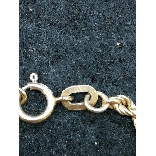 217 - 9ct Gold Rope Bracelet. 1.4grm.