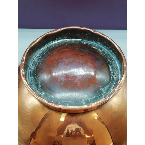 233 - Large 36cm Diameter Copper Footed Bowl. 20cm High.