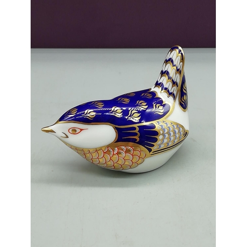 281 - Royal Crown Derby Wren Figure with Gold Stopper.