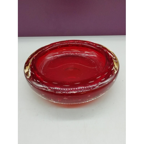 316 - Whitefriars Controlled Bubble Bowl. 15cm Diameter