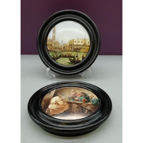 32 - Framed Pratt Ware Lids (2)