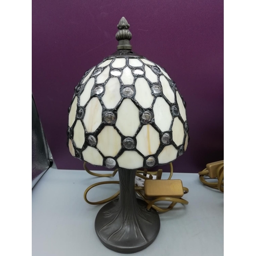 337 - Pair of Tiffany Style Table Lamps. 23cm High. W/O.