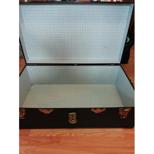 37 - Large Blue Travel Trunk. 50cm x 34cm x 93cm. This Lot is Collection Only.