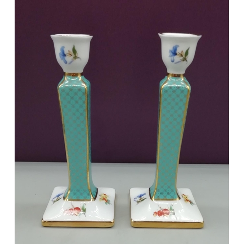 424 - Pair of Past Times Porcelain 18cm Candlesticks.