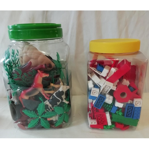 429 - Tub of Lego plus Tub of Farm Animals.