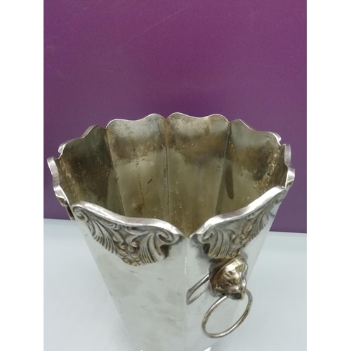 46 - Silver Plated Champagne Bucket with Lion Head Design.