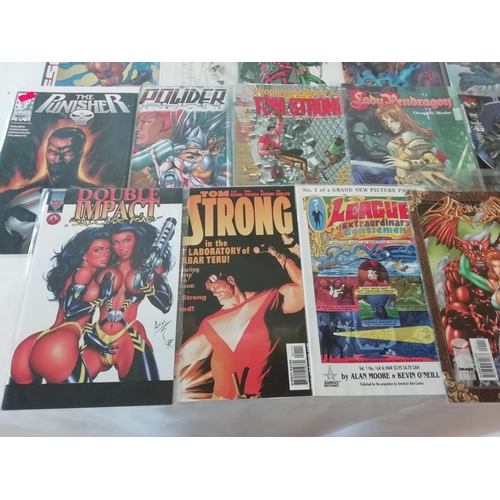 469 - Collection of 14 Comics including 'The Punisher', 'Tom Strong'. E.V.E, etc.