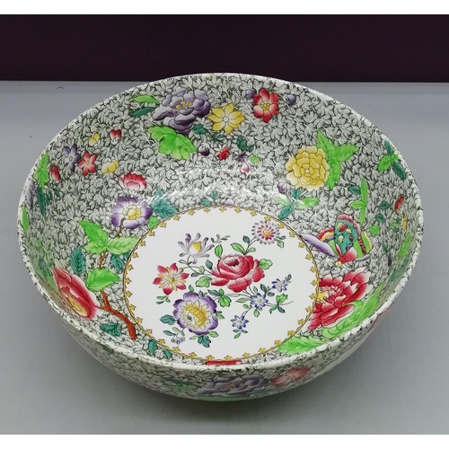 52 - Copeland Spode Floral Pattern 21.5cm Diameter Bowl. A/F Chip to Foot.