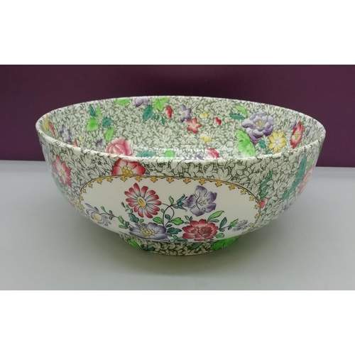 52 - Copeland Spode Floral Pattern 21.5cm Diameter Bowl. A/F Chip to Foot.